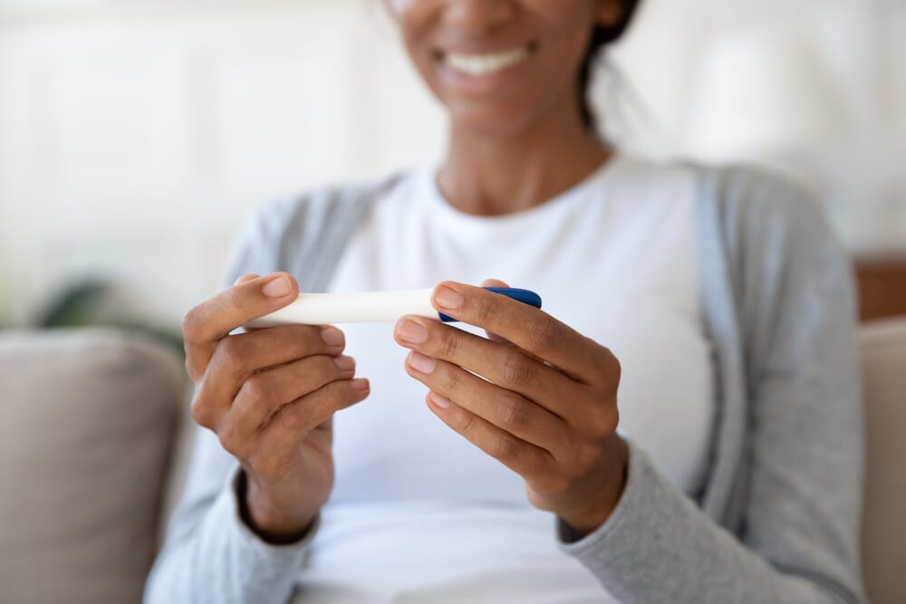 women looking at a fertility tracker