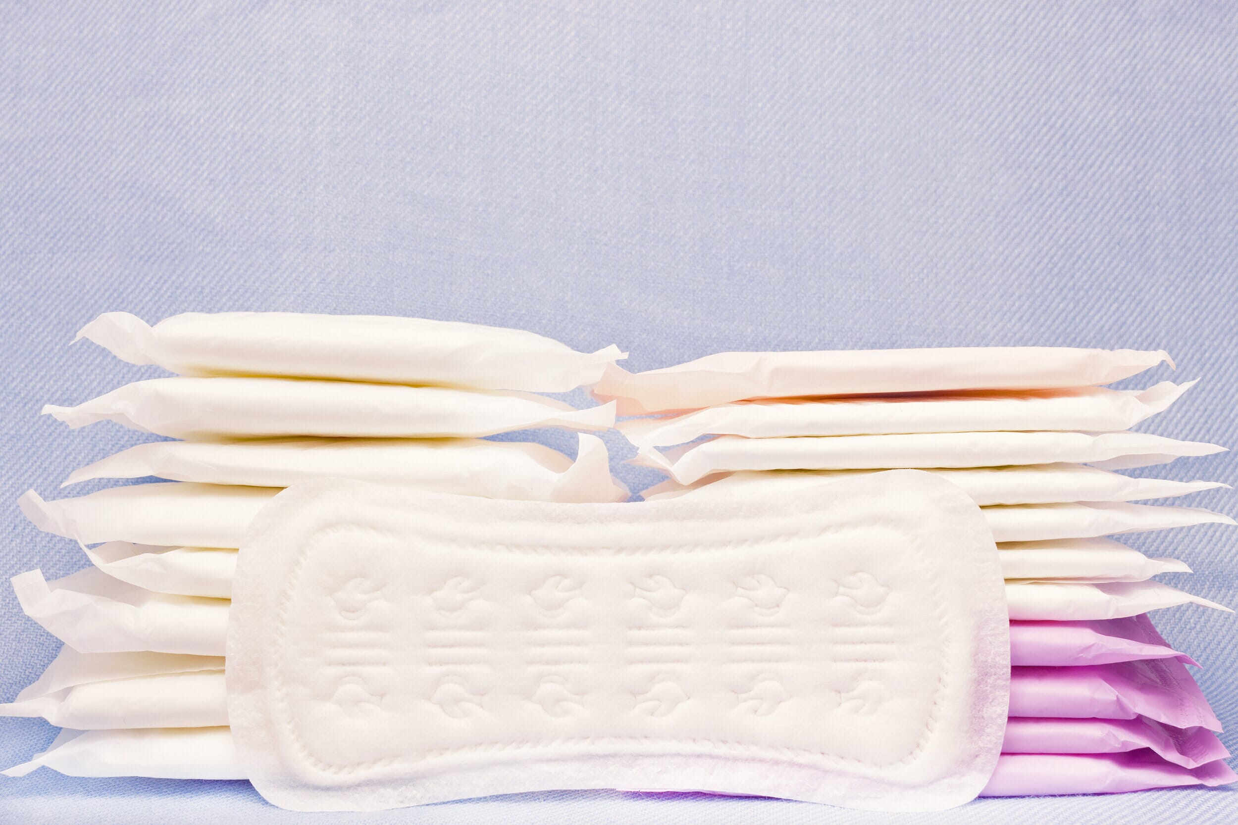 stack of pads or feminine napkins