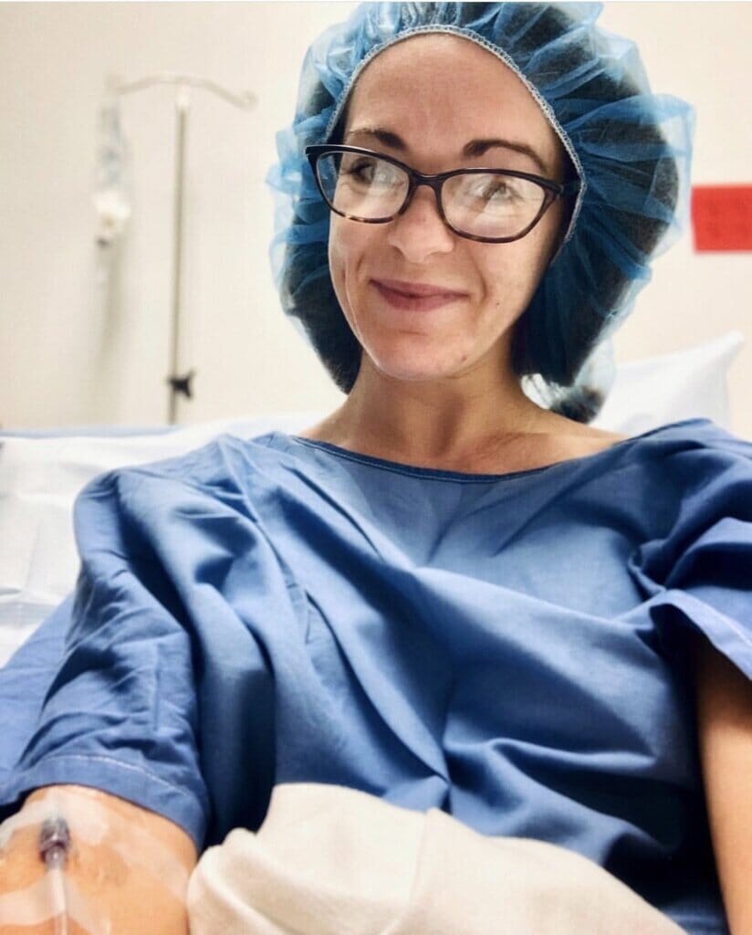 infertility warrior emily attenhofer in the hospital