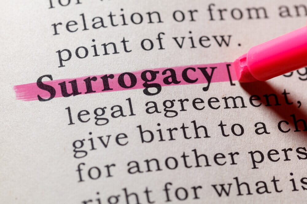 surrogacy highlighted in a dictionary