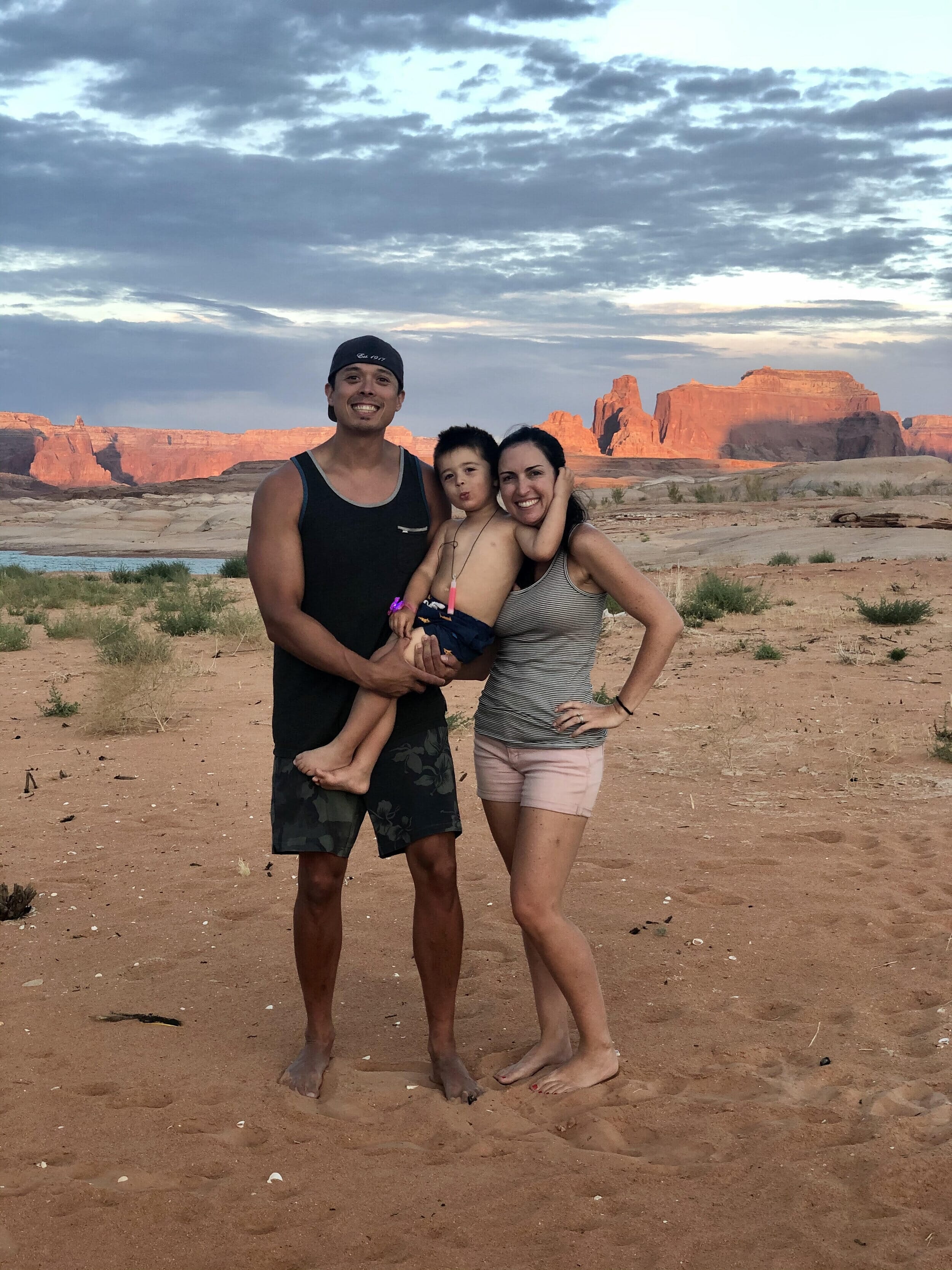 kimberly morrison with her family in the desert